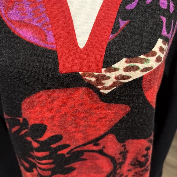 Aryeh Anthropologie Acrylic Knit L/S Tunic Dress Floral Boho Artsy Size XXL - Picture 4 of 8